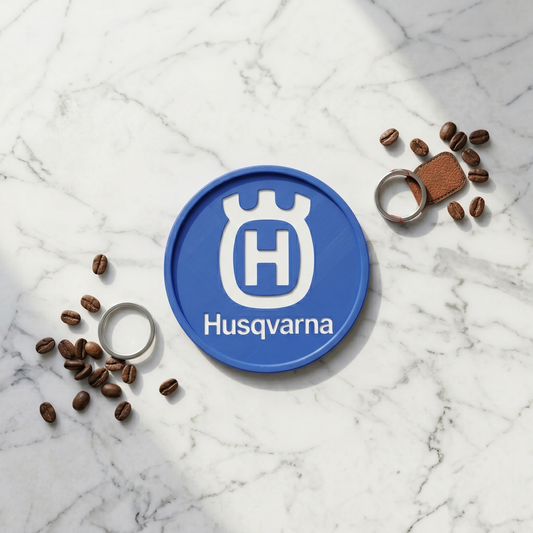Husqvarna 3D Logo Coaster – Swedish Blue & White Edition