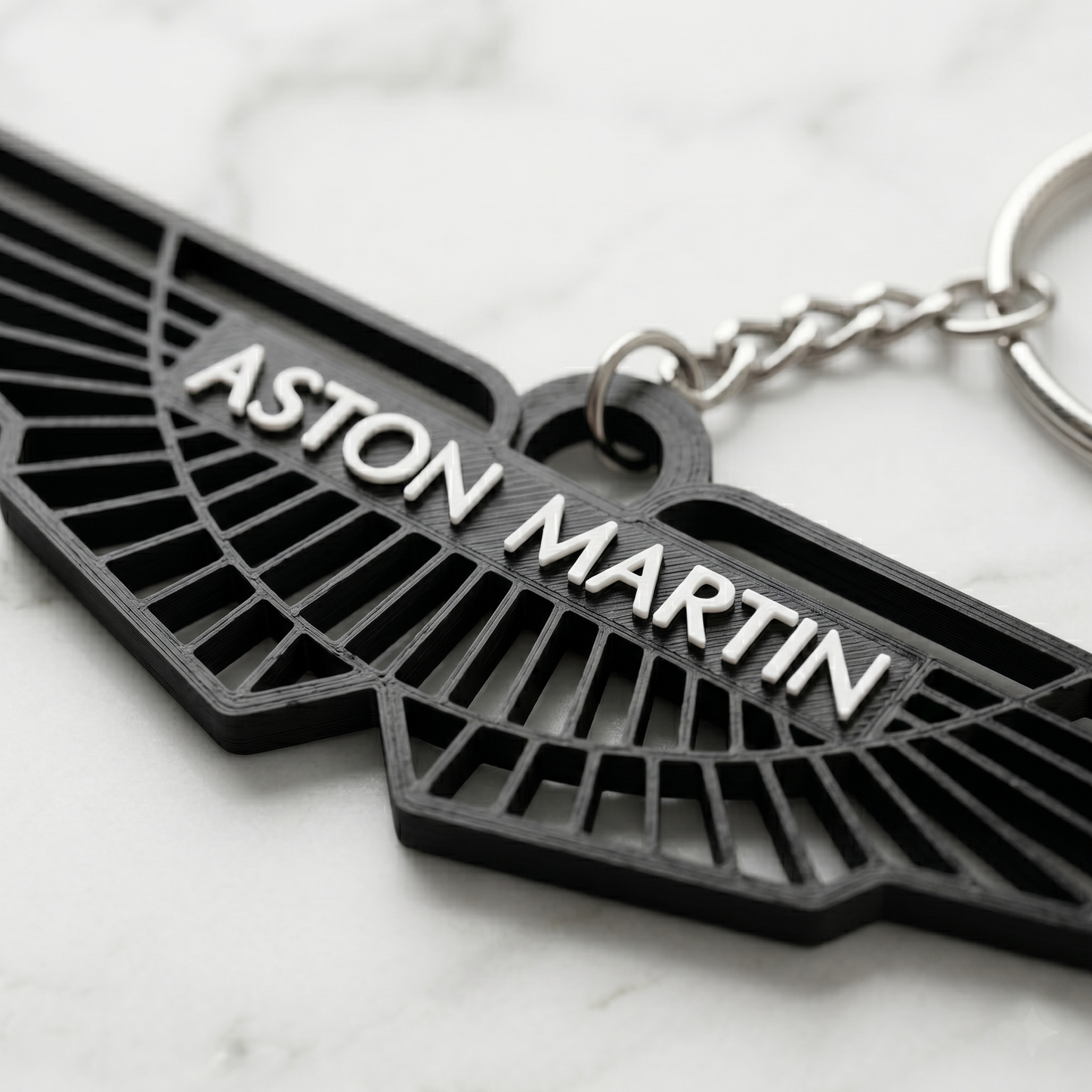 Aston Martin Wings Logo Keychain – Stealth Edition