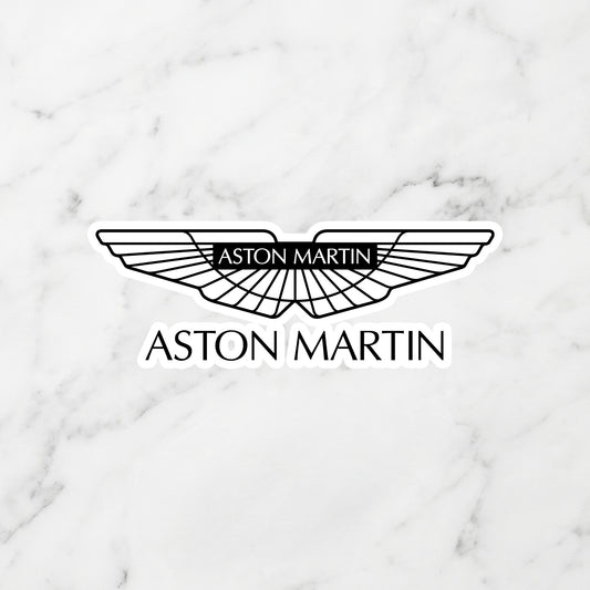 Aston Martin Wings Logo Kiss-Cut Vinyl Sticker – Monochrome Stealth Edition