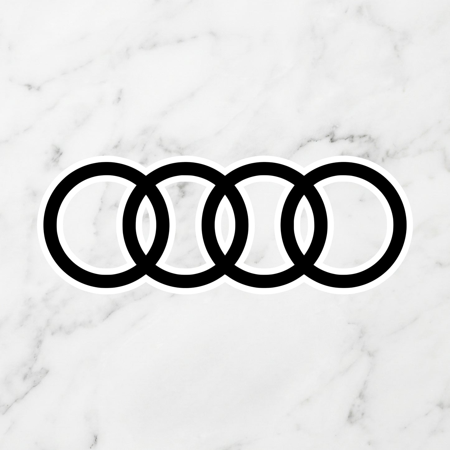 Audi Interlocking Rings Kiss-Cut Vinyl Sticker – Modern Stealth Edition