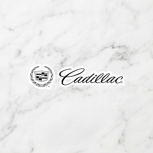 Cadillac Crest Logo Kiss-Cut Vinyl Sticker – Modern Monochrome Edition