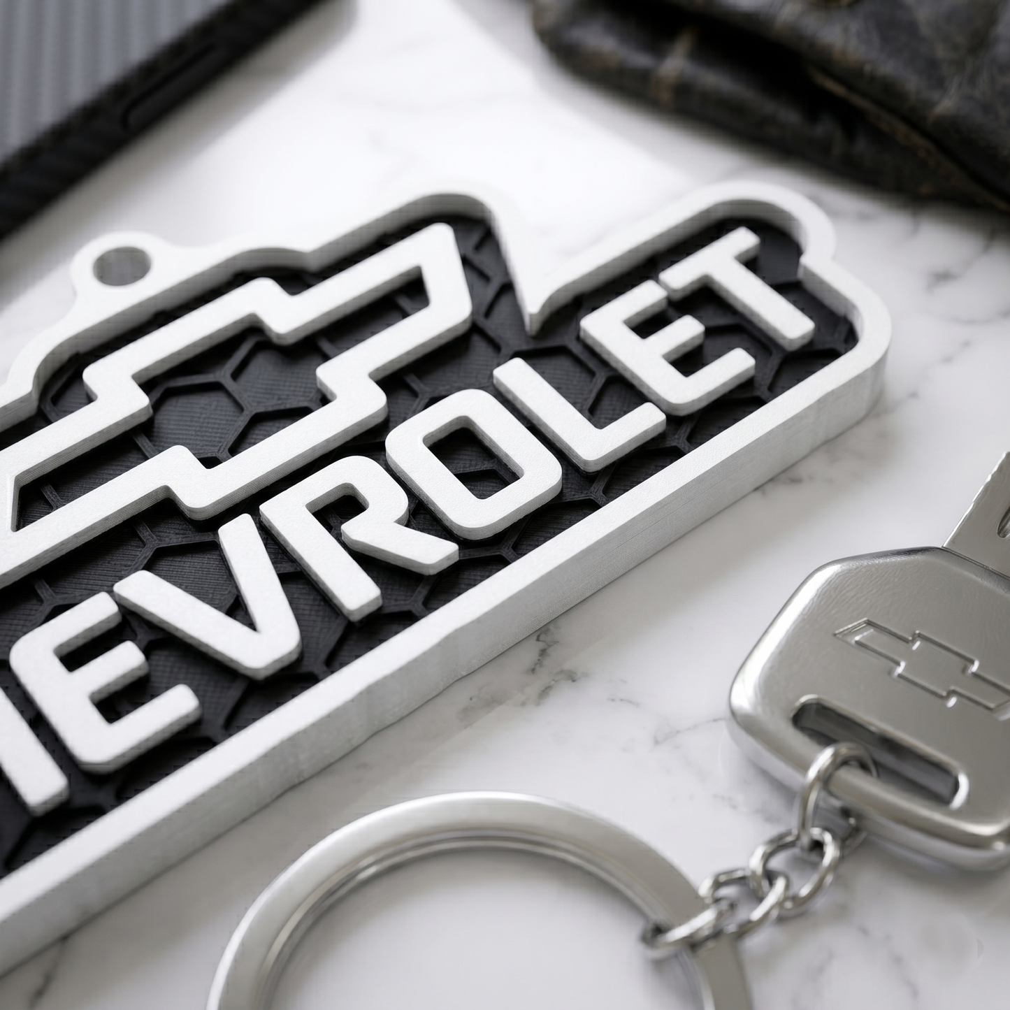 Chevrolet 3D Logo Keychain – Chevy Bowtie Stealth Edition