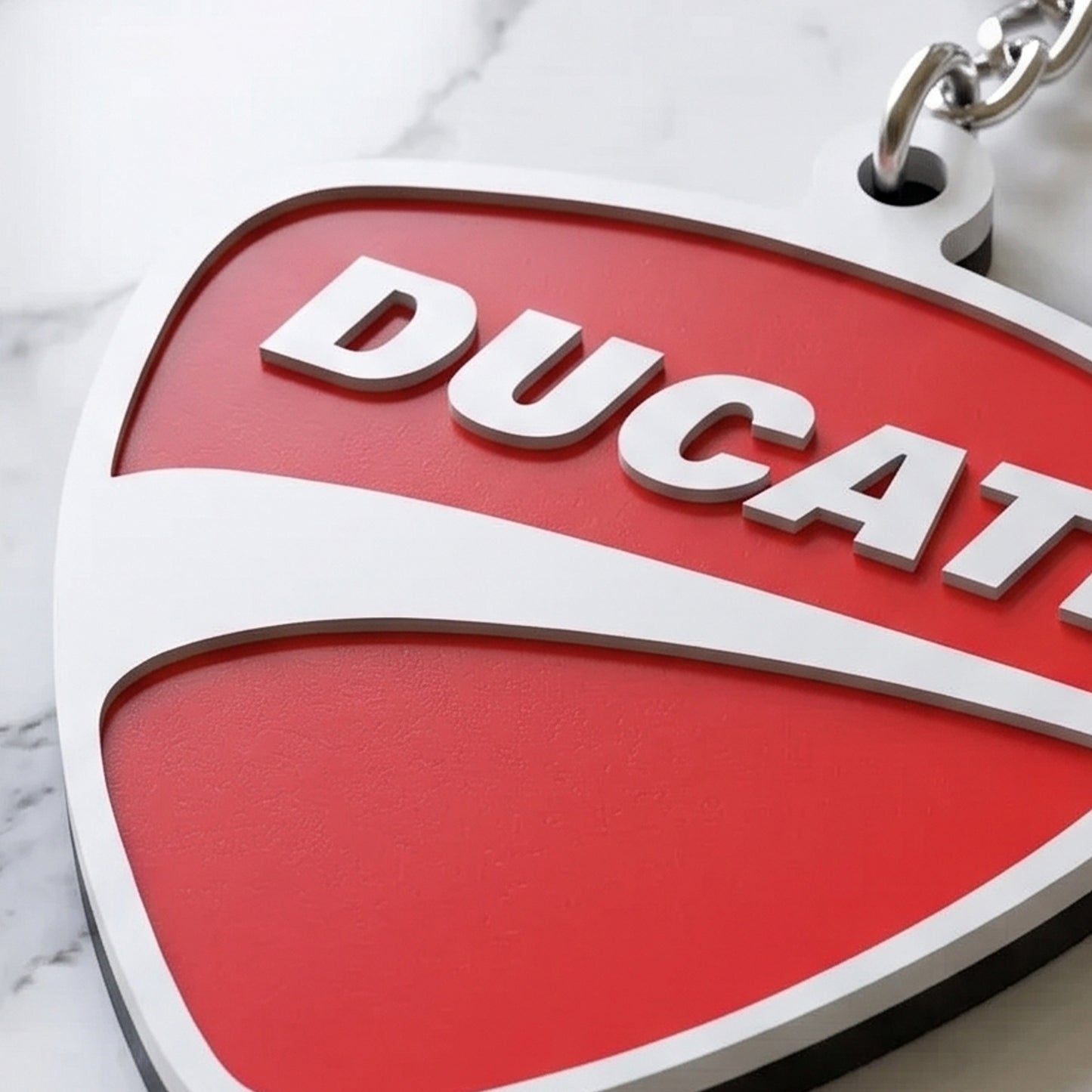 Ducati 3D Shield Keychain – Borgo Panigale Red Edition