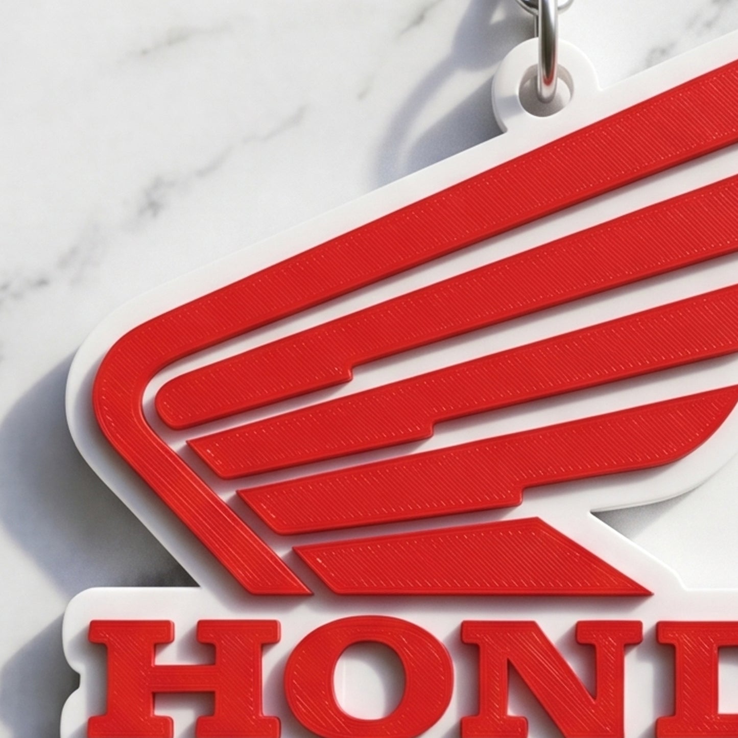 Honda Wing Keychain – Iconic Red & White Racing Edition