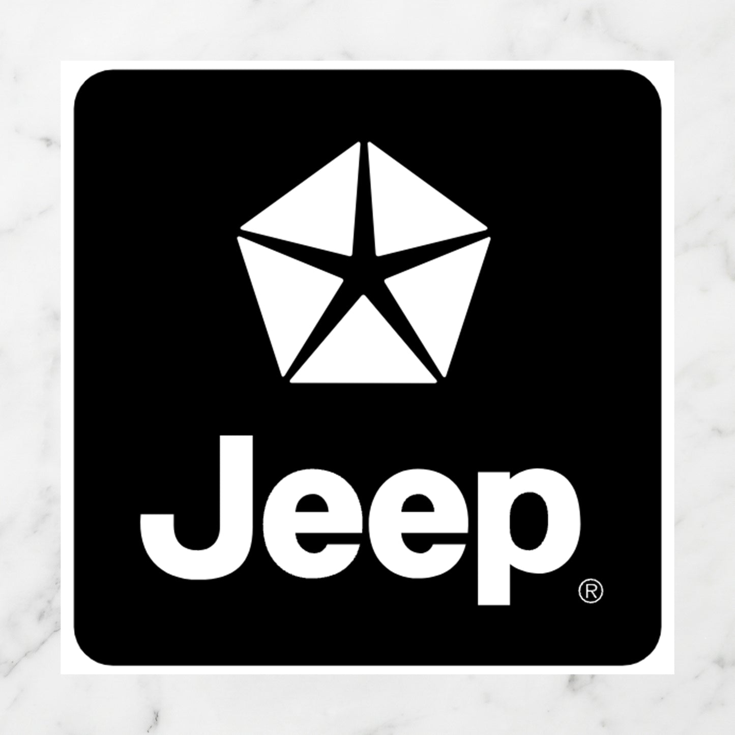 Jeep Heritage Kiss-Cut Vinyl Sticker – White Stealth Edition