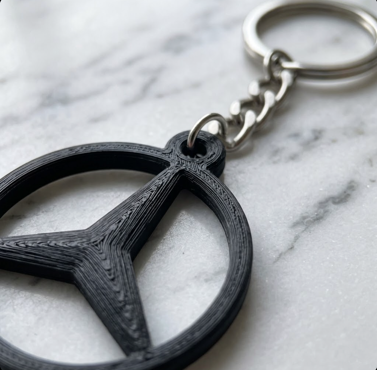 Mercedes-Benz 3D Star Keychain – Night Edition Stealth Black