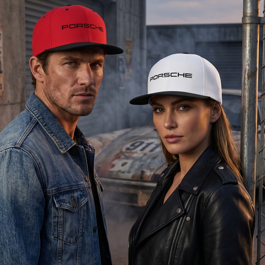 Porsche Racing Snapback Hat – Classic Flat Bill Cap