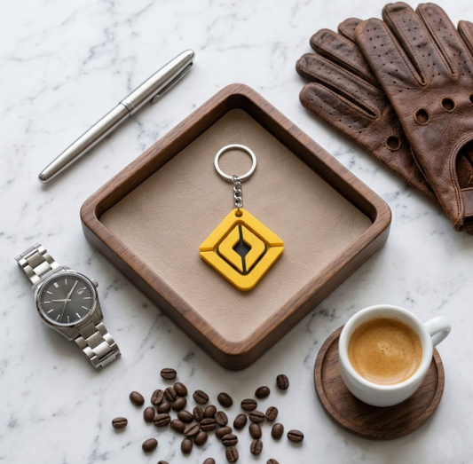 Rivian 3D Compass Keychain – Adventure Yellow Edition