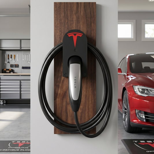 Tesla NACS Mobile Charger Wall Mount & Cable Organizer – Sleek 3D-Printed Design