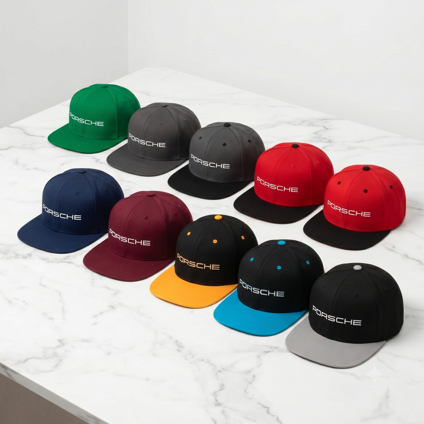 Porsche Racing Snapback Hat – Classic Flat Bill Cap