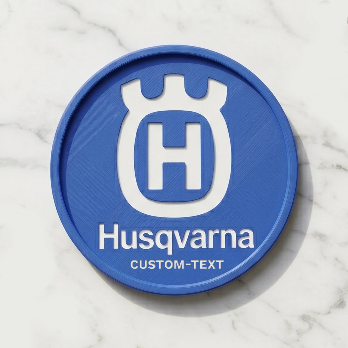 Husqvarna 3D Logo Coaster – Swedish Blue & White Edition