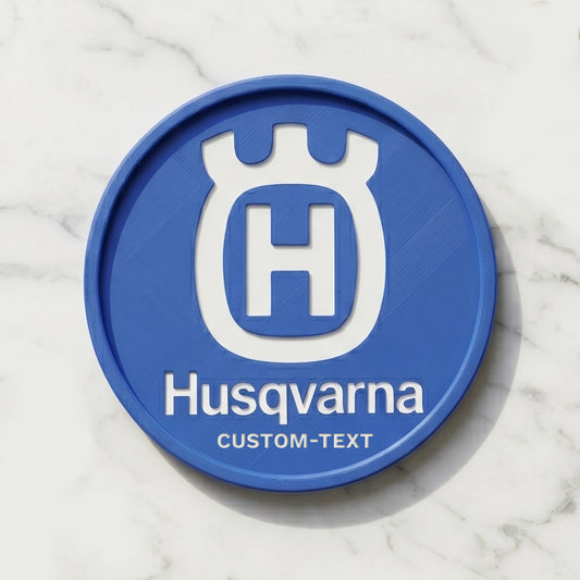 Husqvarna 3D Logo Coaster – Swedish Blue & White Edition