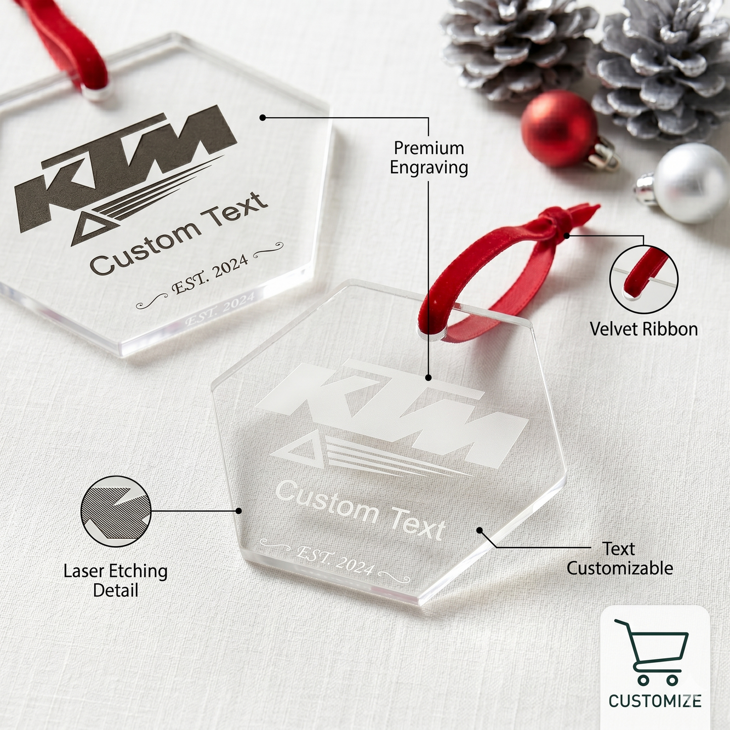 Custom KTM Motorcycle Acrylic Ornament