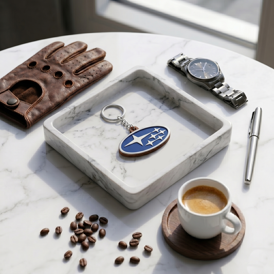 Subaru 3D Logo Keychain – Pleiades Blue & White Edition
