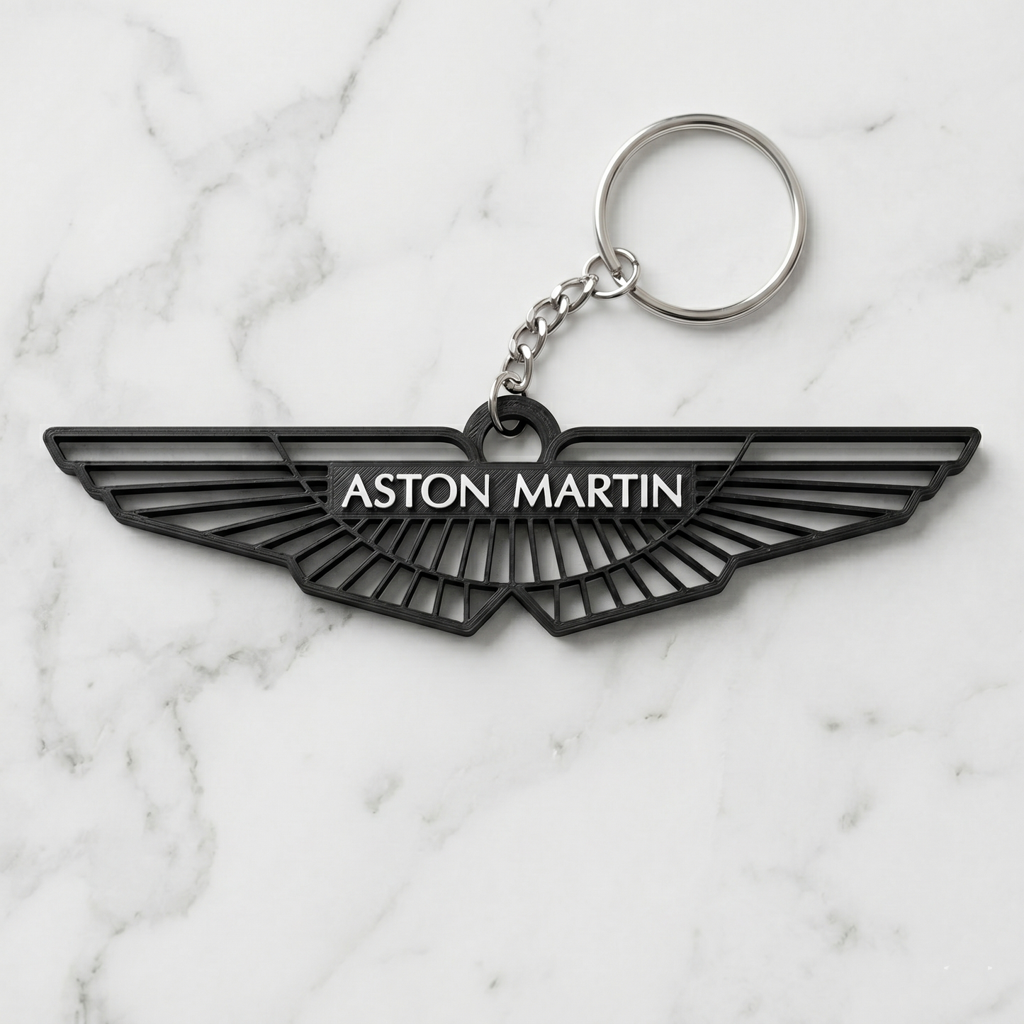 Aston Martin Wings Logo Keychain – Stealth Edition