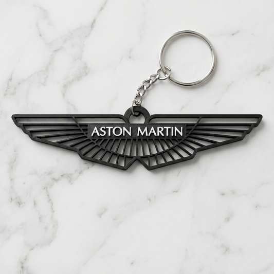 Aston Martin Wings Logo Keychain – Stealth Edition