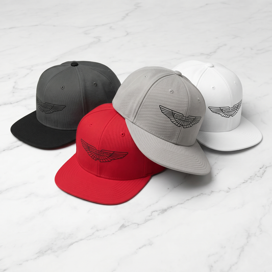 Aston Martin Wings Logo Snapback Hat – Luxury Flat Bill Cap