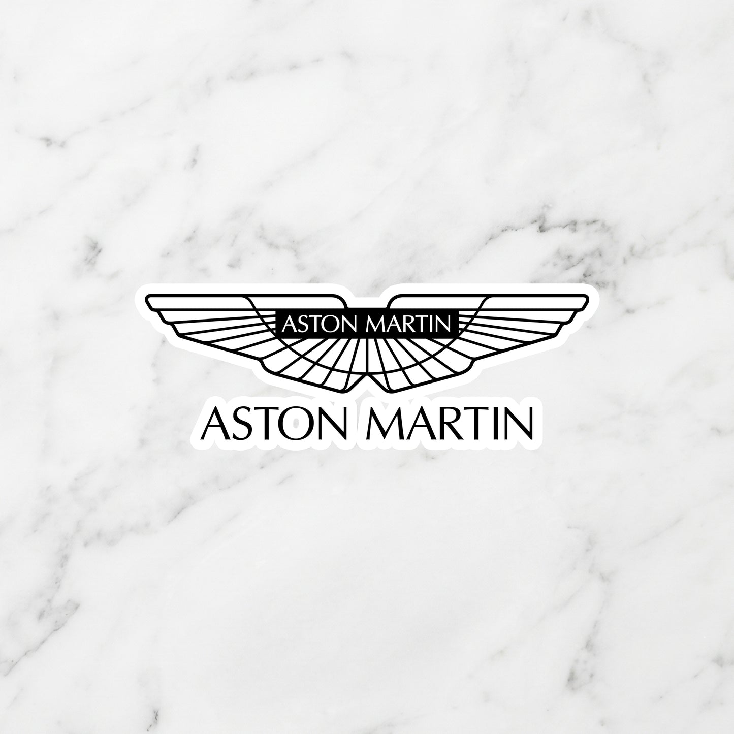 Aston Martin Wings Logo Kiss-Cut Vinyl Sticker – Monochrome Stealth Edition