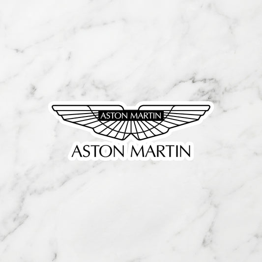 Aston Martin Wings Logo Kiss-Cut Vinyl Sticker – Monochrome Stealth Edition