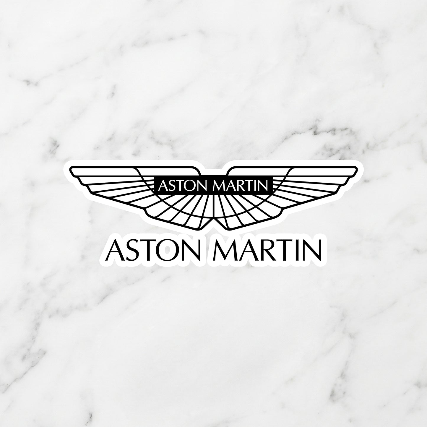 Aston Martin Wings Logo Kiss-Cut Vinyl Sticker – Monochrome Stealth Edition