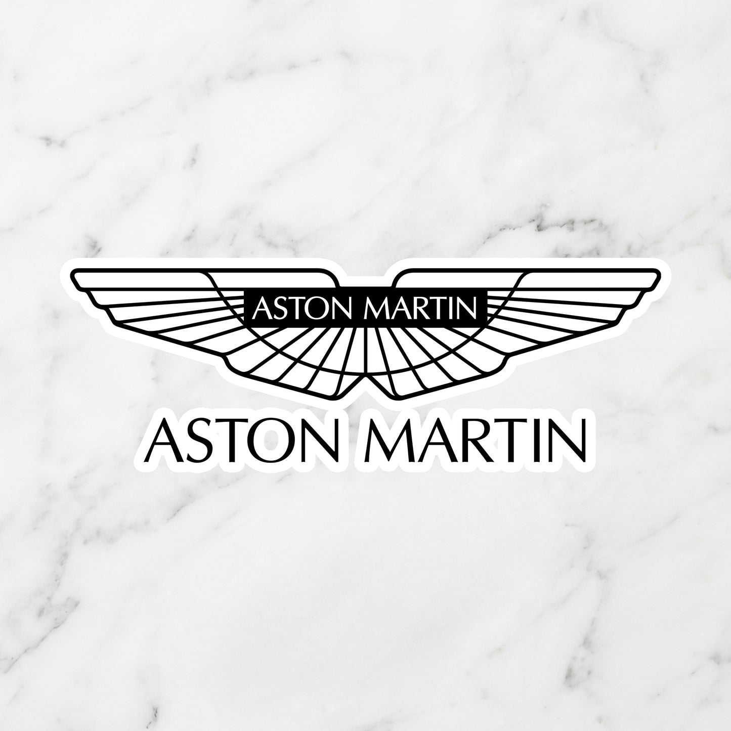 Aston Martin Wings Logo Kiss-Cut Vinyl Sticker – Monochrome Stealth Edition