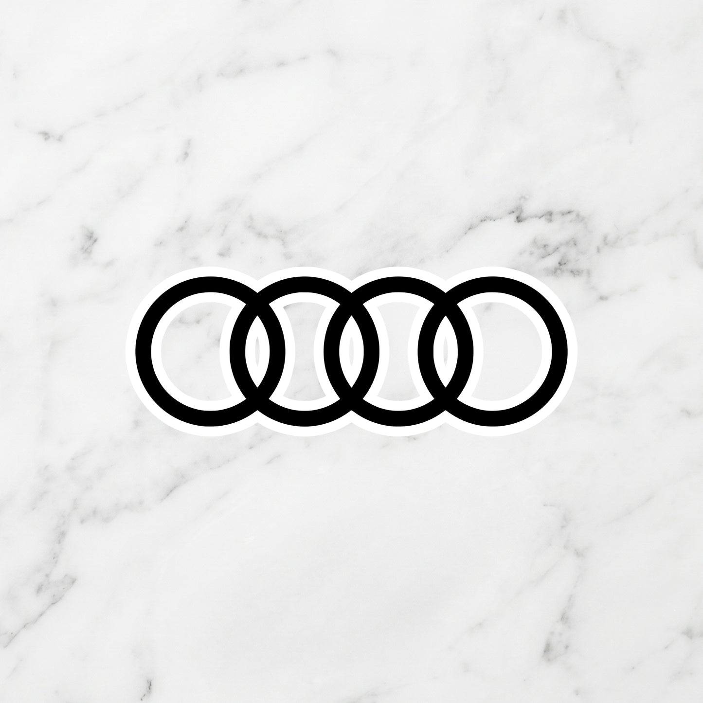 Audi Interlocking Rings Kiss-Cut Vinyl Sticker – Modern Stealth Edition