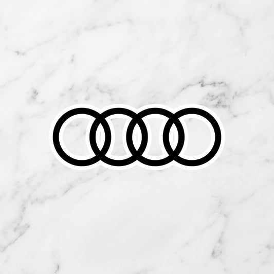 Audi Interlocking Rings Kiss-Cut Vinyl Sticker – Modern Stealth Edition