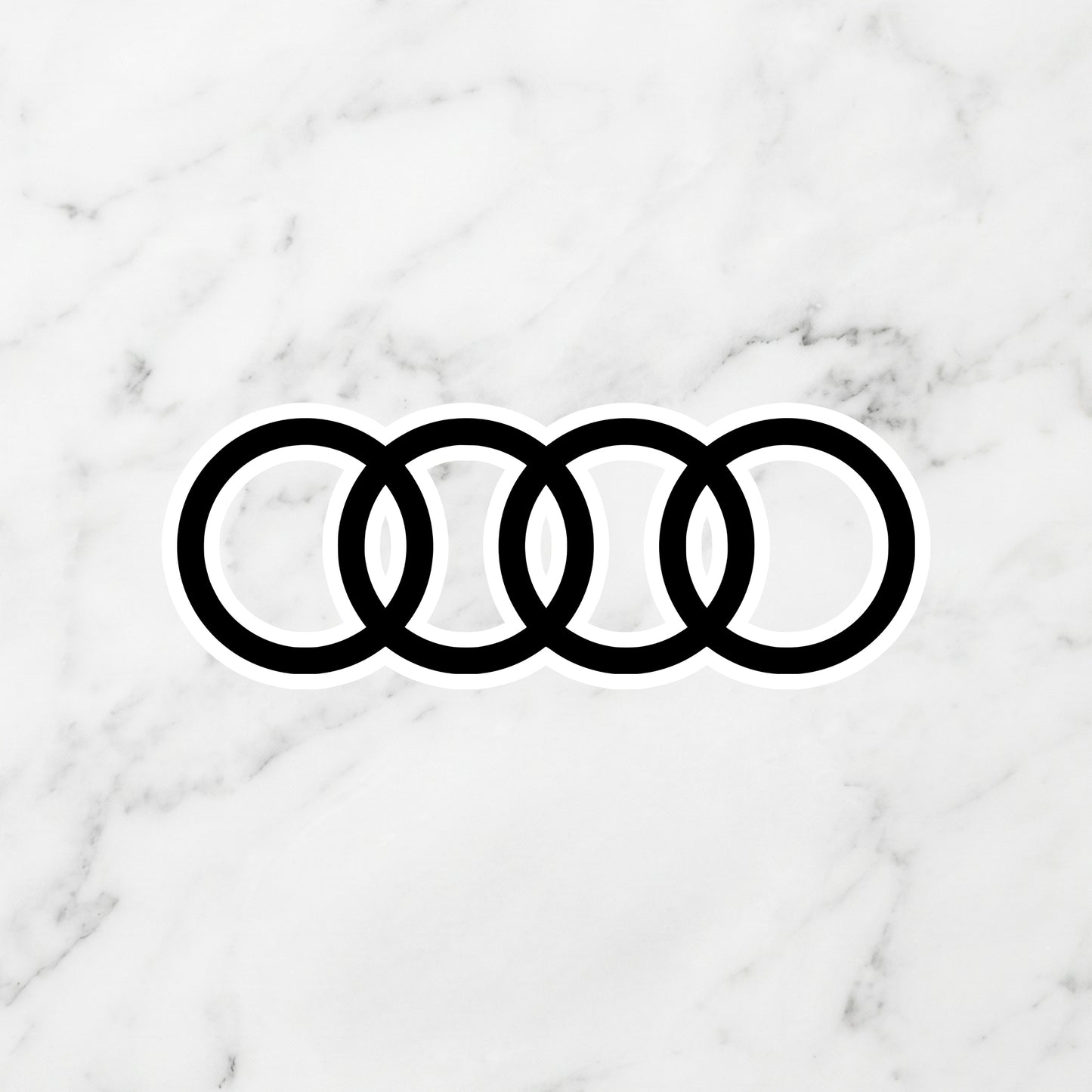 Audi Interlocking Rings Kiss-Cut Vinyl Sticker – Modern Stealth Edition