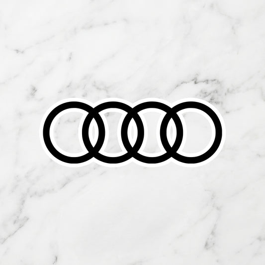 Audi Interlocking Rings Kiss-Cut Vinyl Sticker – Modern Stealth Edition