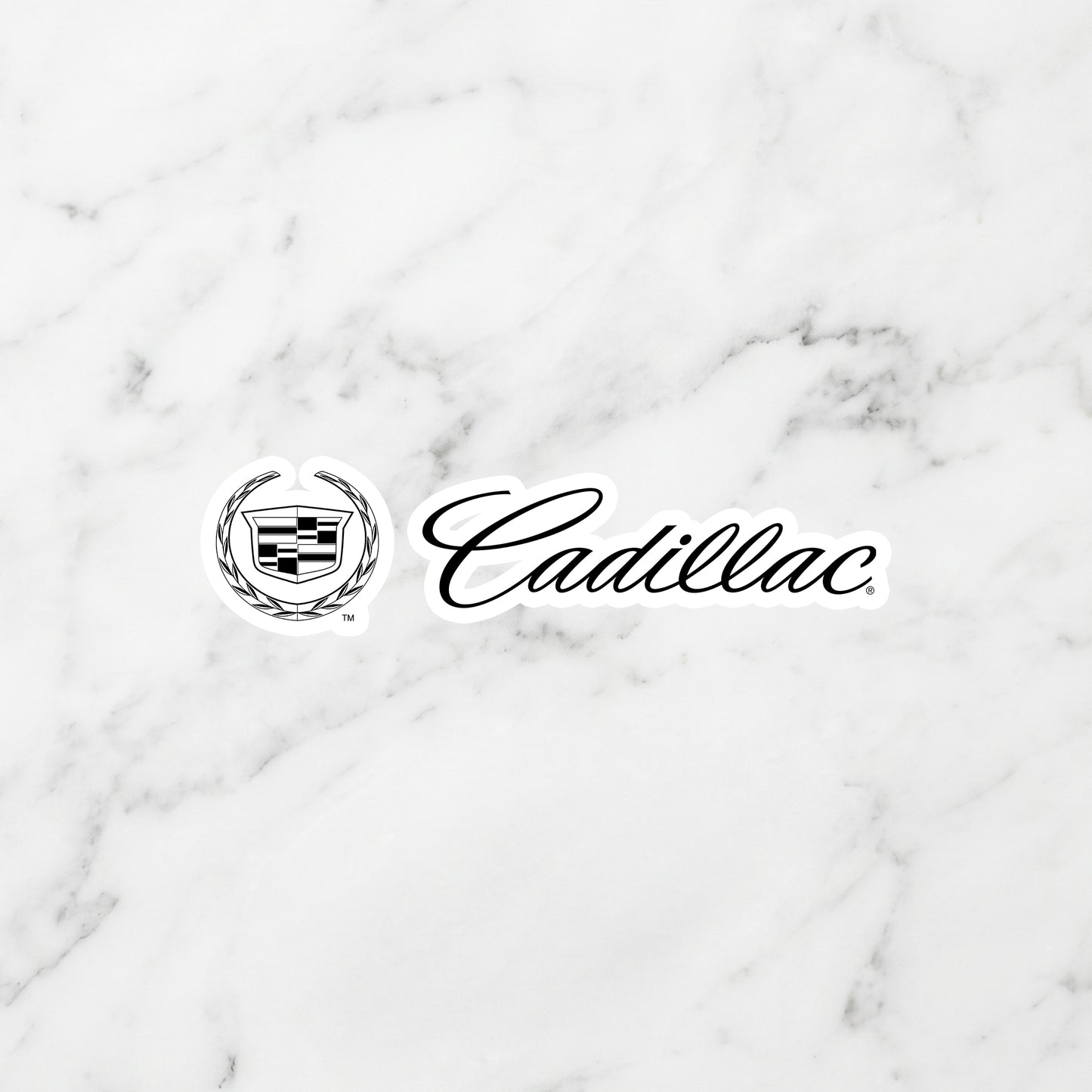 Cadillac Crest Logo Kiss-Cut Vinyl Sticker – Modern Monochrome Edition