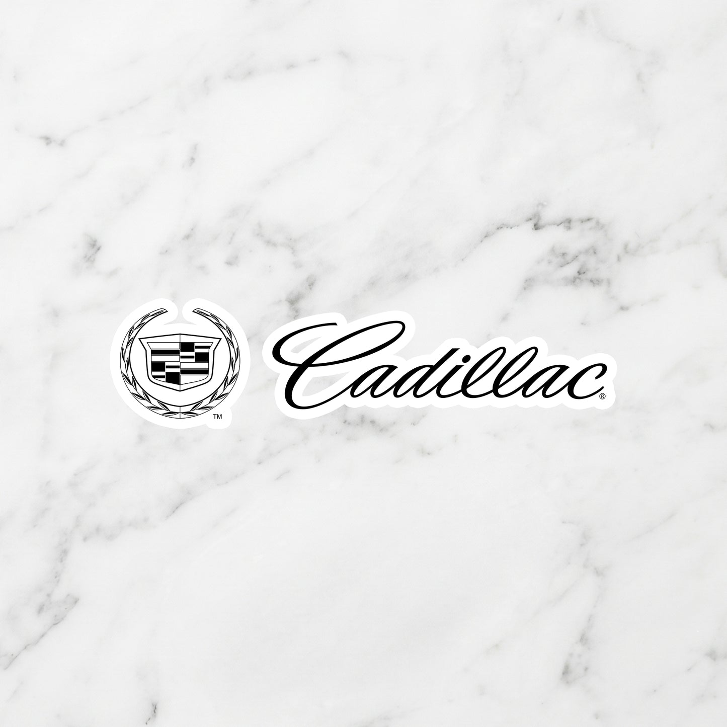Cadillac Crest Logo Kiss-Cut Vinyl Sticker – Modern Monochrome Edition