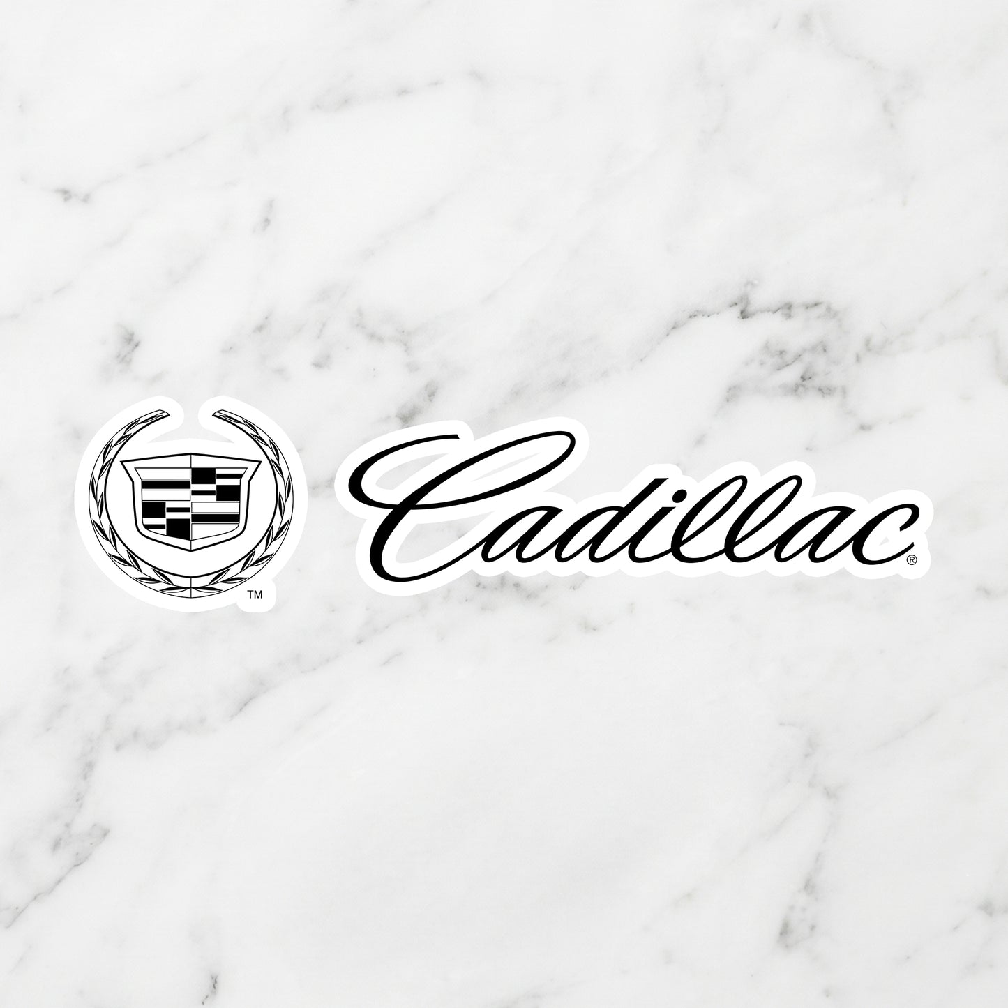 Cadillac Crest Logo Kiss-Cut Vinyl Sticker – Modern Monochrome Edition