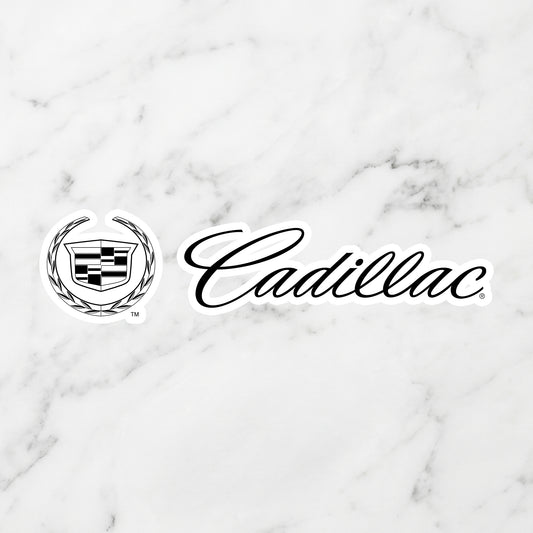 Cadillac Crest Logo Kiss-Cut Vinyl Sticker – Modern Monochrome Edition