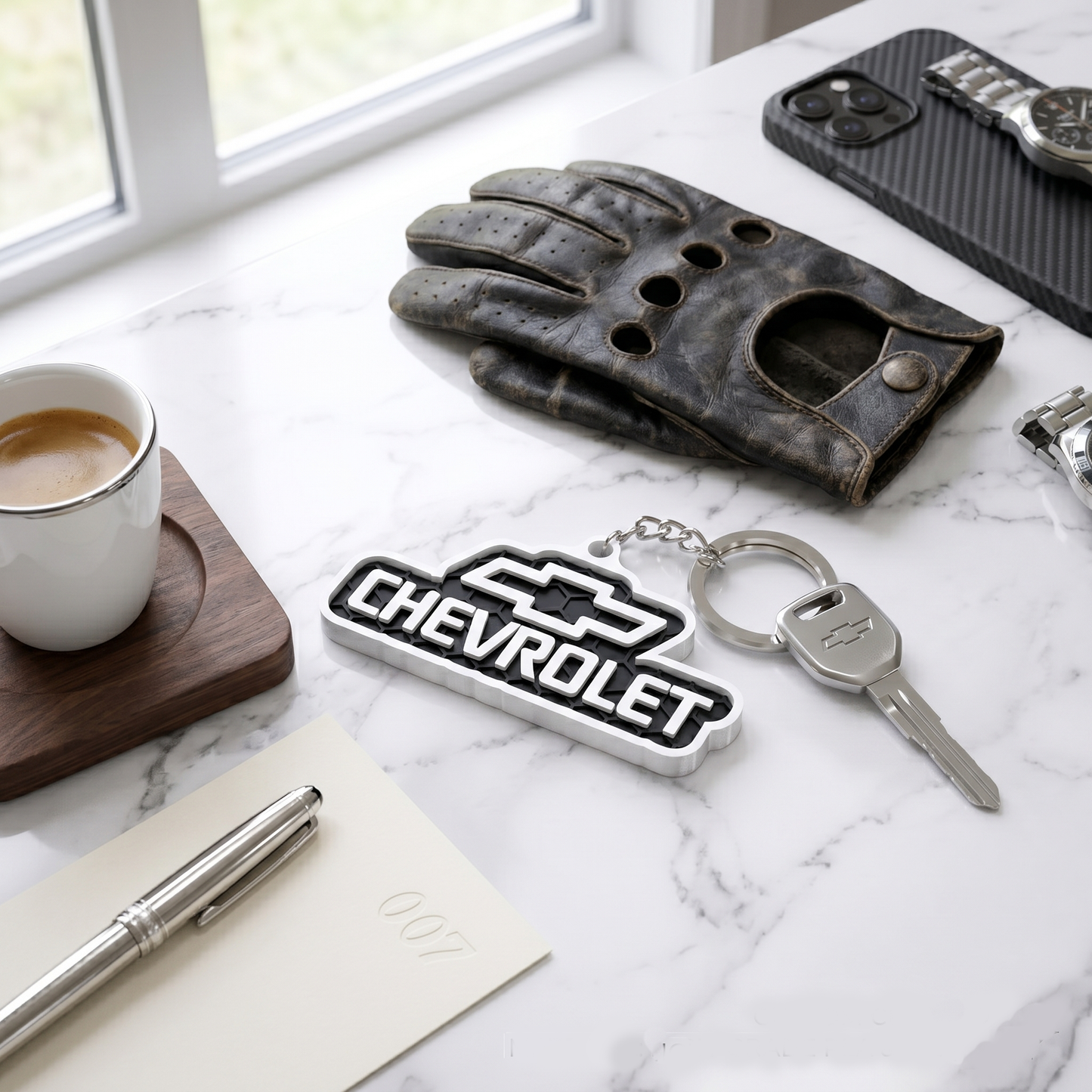Chevrolet 3D Logo Keychain – Chevy Bowtie Stealth Edition