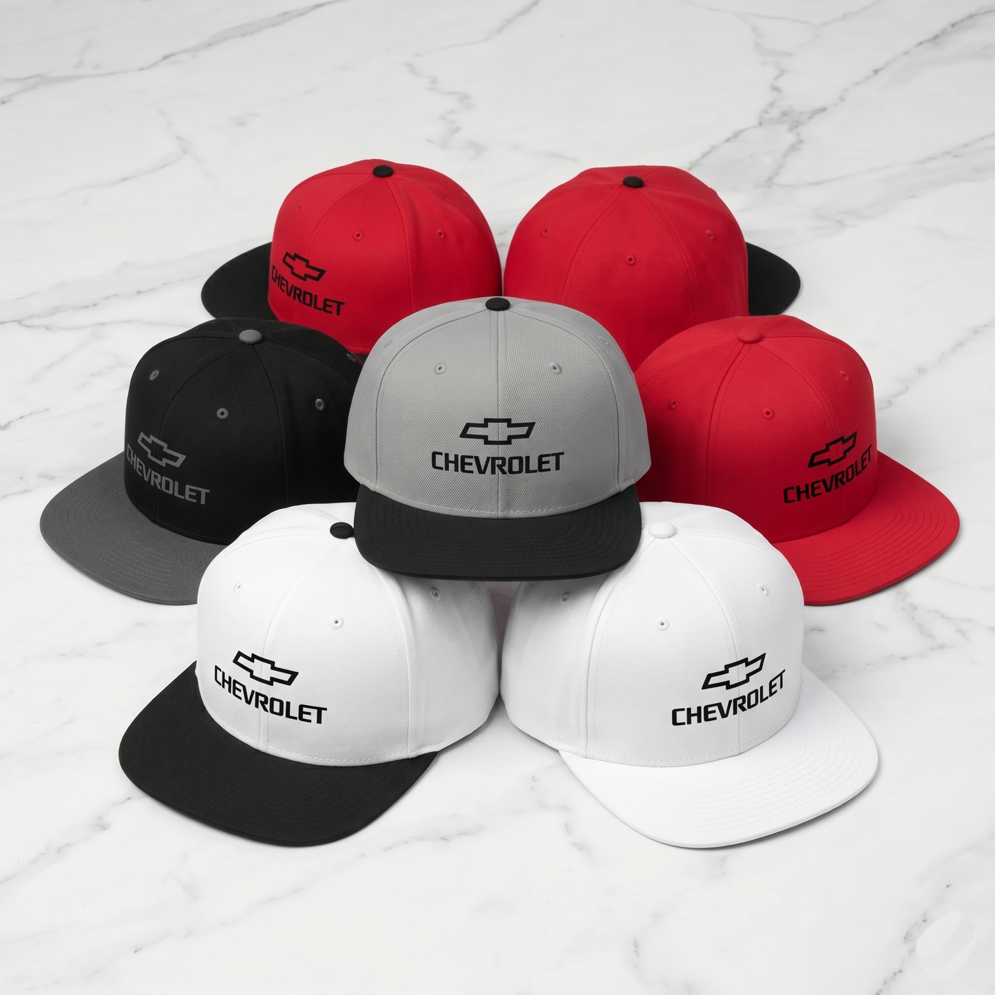Chevrolet Bowtie Logo Snapback Hat – Flat Bill Cap