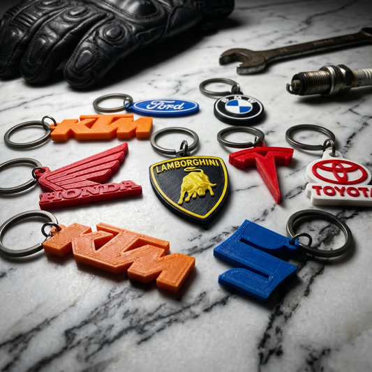 Custom Business Logo Keychain - 3D Printed Personalized Keyring