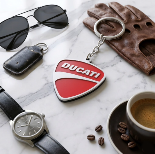 Ducati 3D Shield Keychain – Borgo Panigale Red Edition