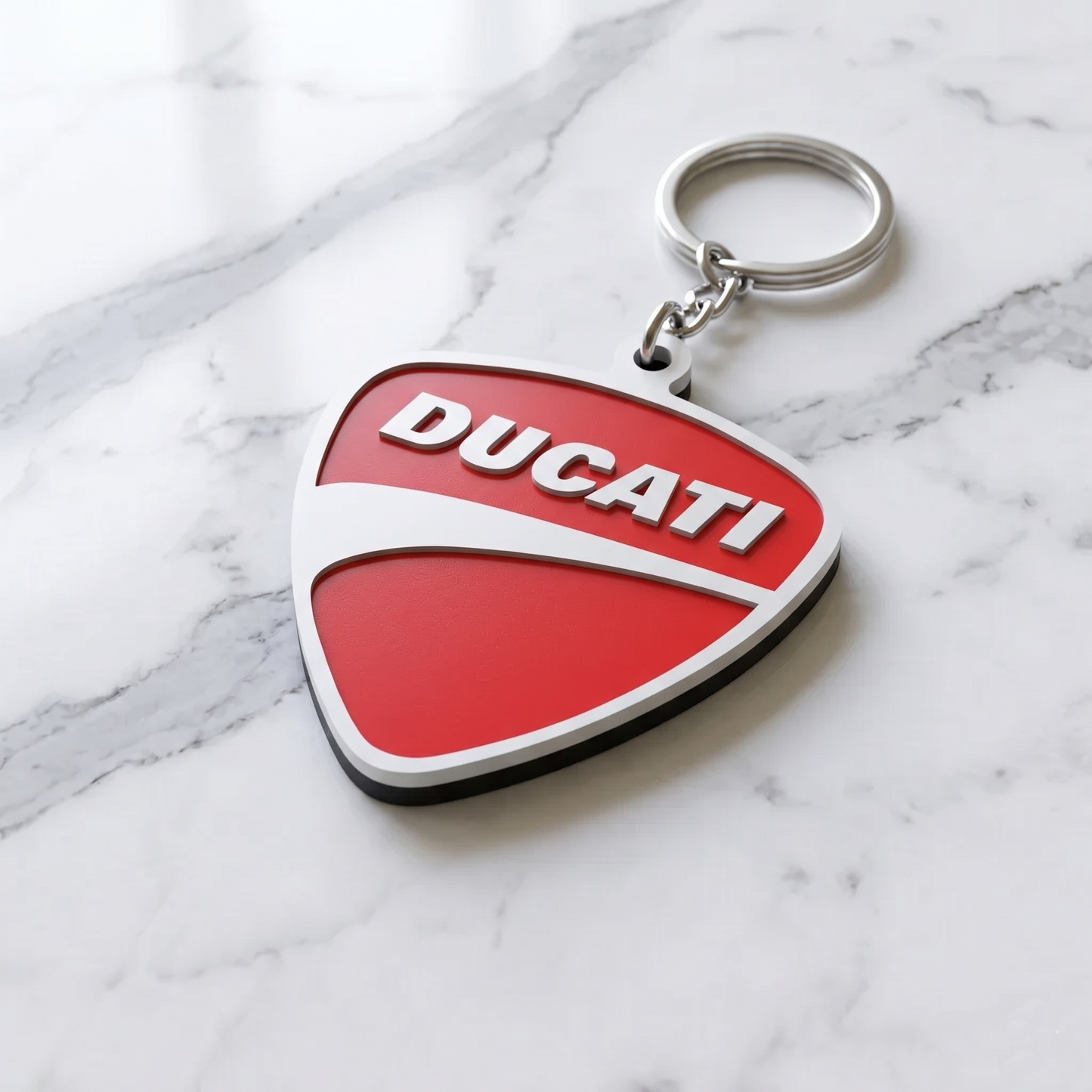 Ducati 3D Shield Keychain – Borgo Panigale Red Edition