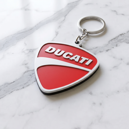 Ducati 3D Shield Keychain – Borgo Panigale Red Edition
