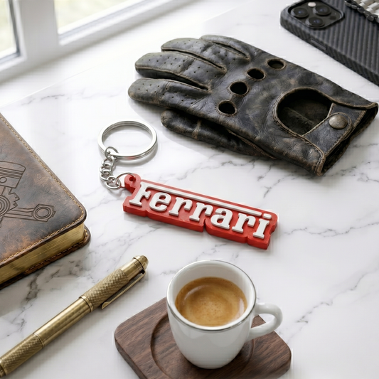 Ferrari 3D Logo Keychain – Rosso Corsa Edition