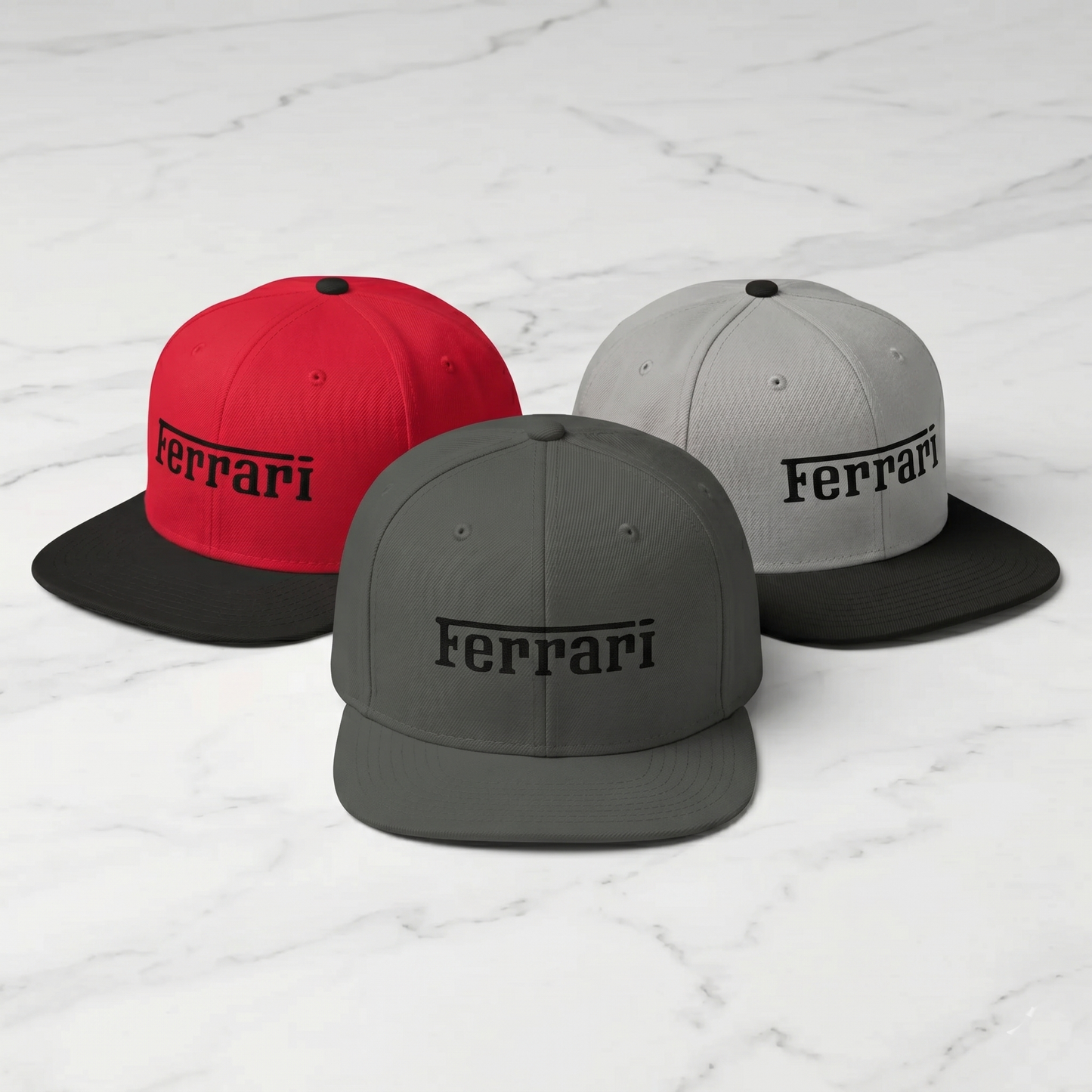 Ferrari Racing Snapback Hat – Luxury Flat Bill Cap