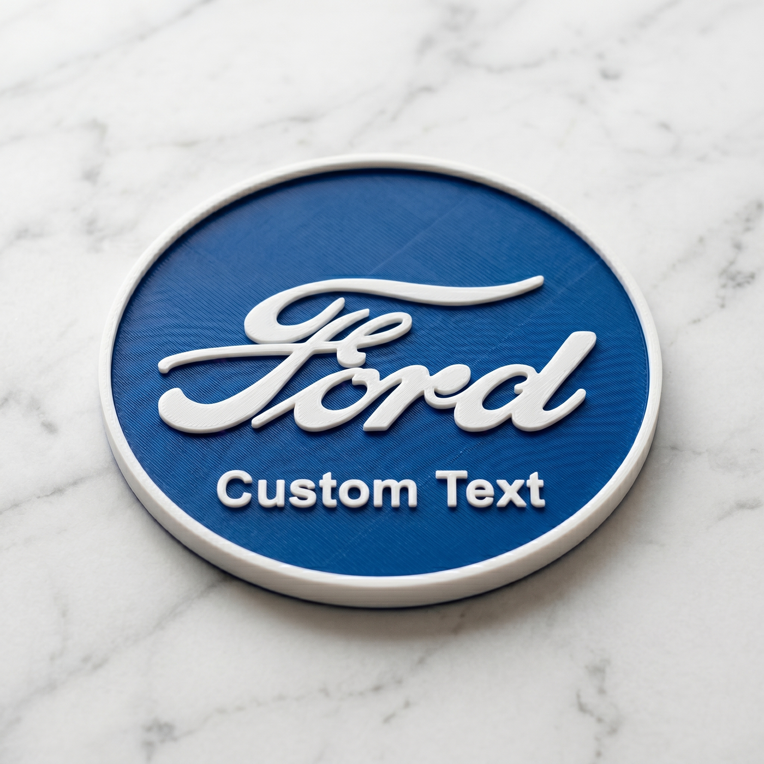 Ford 3D Logo Coaster – Classic Blue Oval Edition