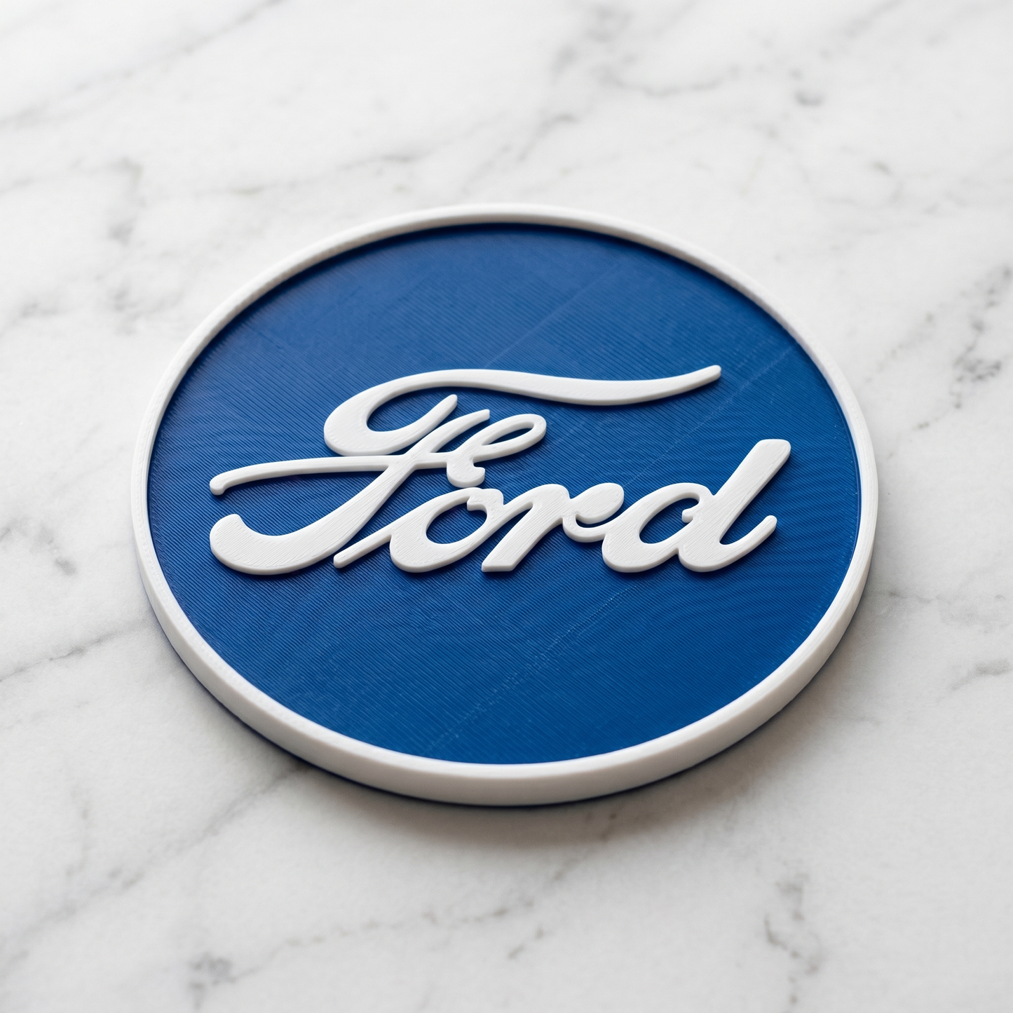 Ford 3D Logo Coaster – Classic Blue Oval Edition