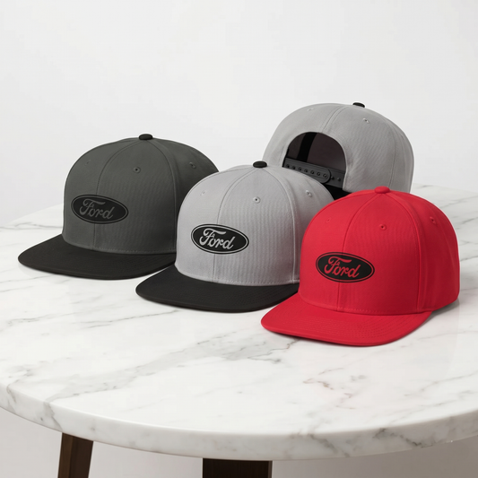 Ford Oval Logo Snapback Hat – Retro Flat Bill Cap