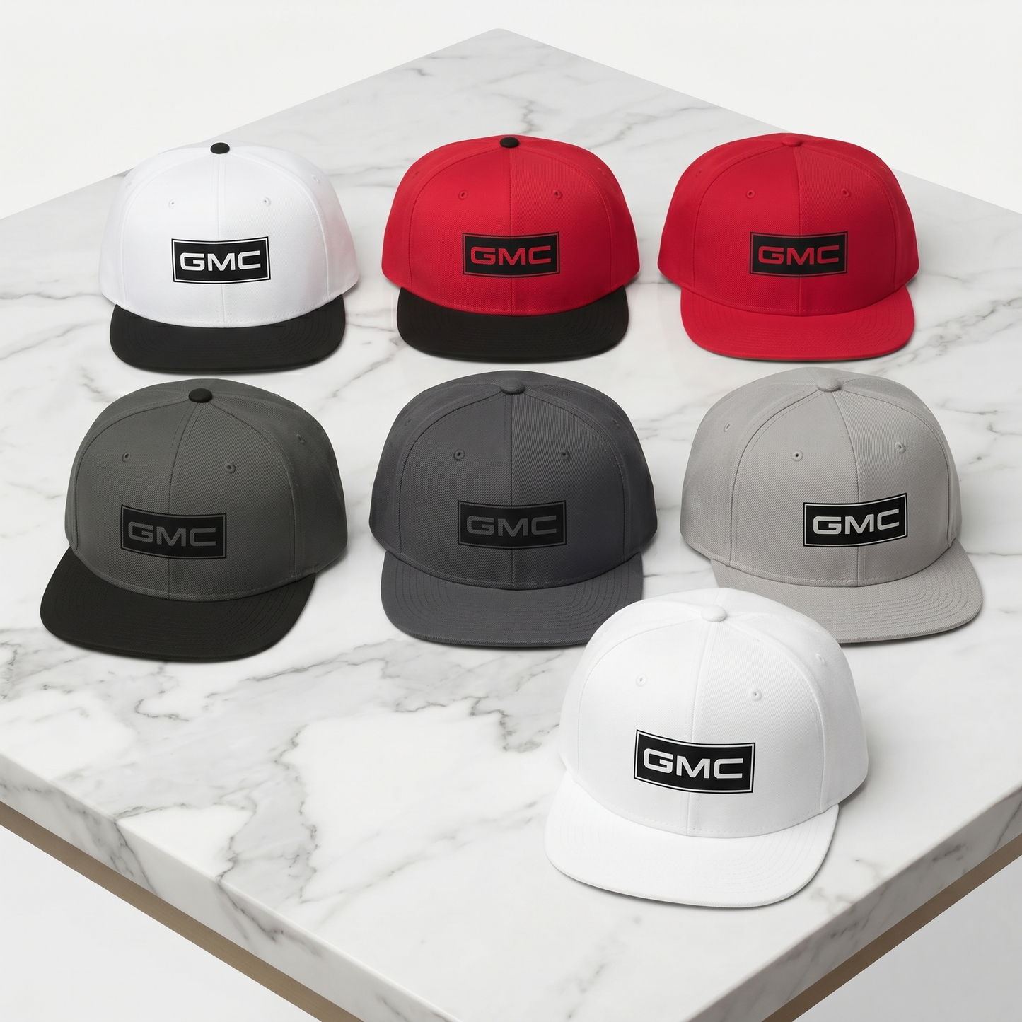 GMC Box Logo Snapback Hat – Professional Grade Flat Bill Cap