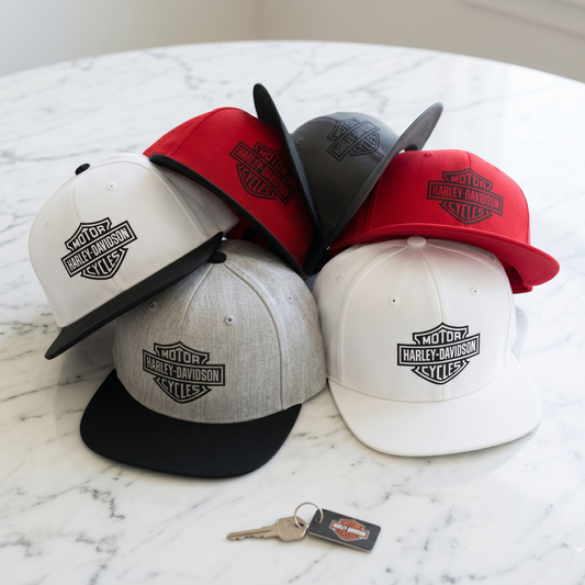 Harley-Davidson Bar & Shield Snapback Hat – Retro Two-Tone Biker Cap