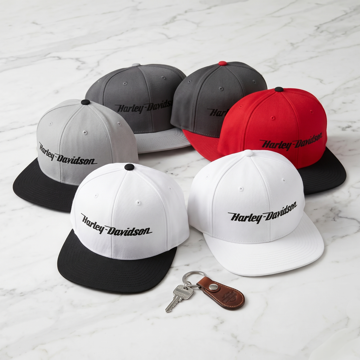 Harley-Davidson Vintage Script Snapback Hat – Retro Two-Tone Biker Cap