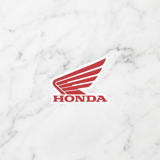 Honda Wing Logo Kiss-Cut Vinyl Sticker – Racing Red Edition
