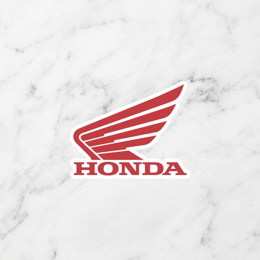 Honda Wing Logo Kiss-Cut Vinyl Sticker – Racing Red Edition