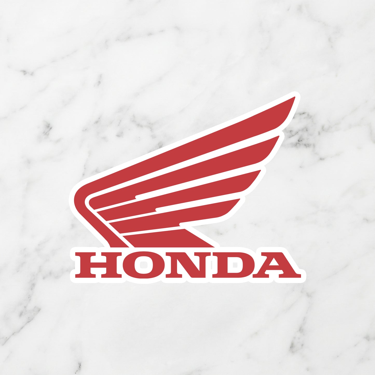 Honda Wing Logo Kiss-Cut Vinyl Sticker – Racing Red Edition
